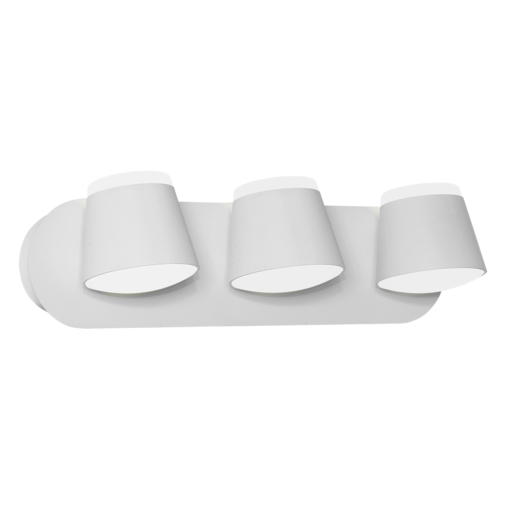 APLIQUE LED 3 LUCES BASE OVAL BLANCO 38X10X14CM